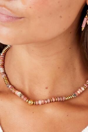 Necklace with multi-coloured stone beads - Natural stone collection h5 Picture3